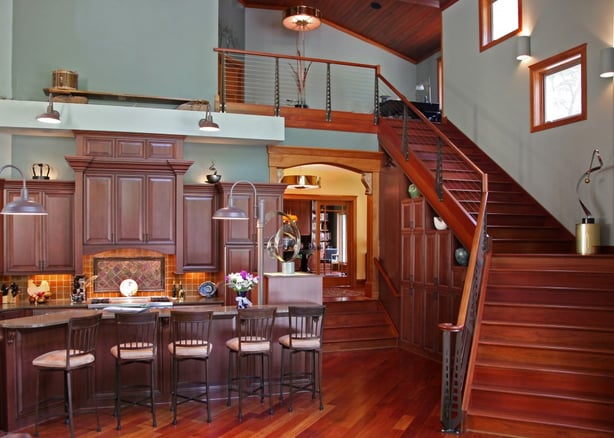 Delavan Lake Whole House Remodel, Delavan, WI Kitchen, stairway and loft